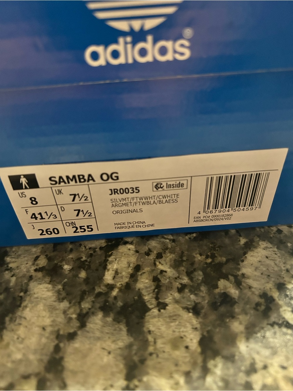 adidas Samba OG Silver White Sneakers / size US 8 - new in box. - Picture 6 of 6